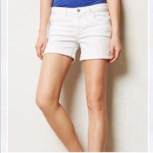 Anthropology White Denim Shorts